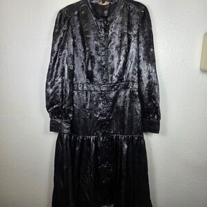Joie Metallic Black Long Sleeve Dress